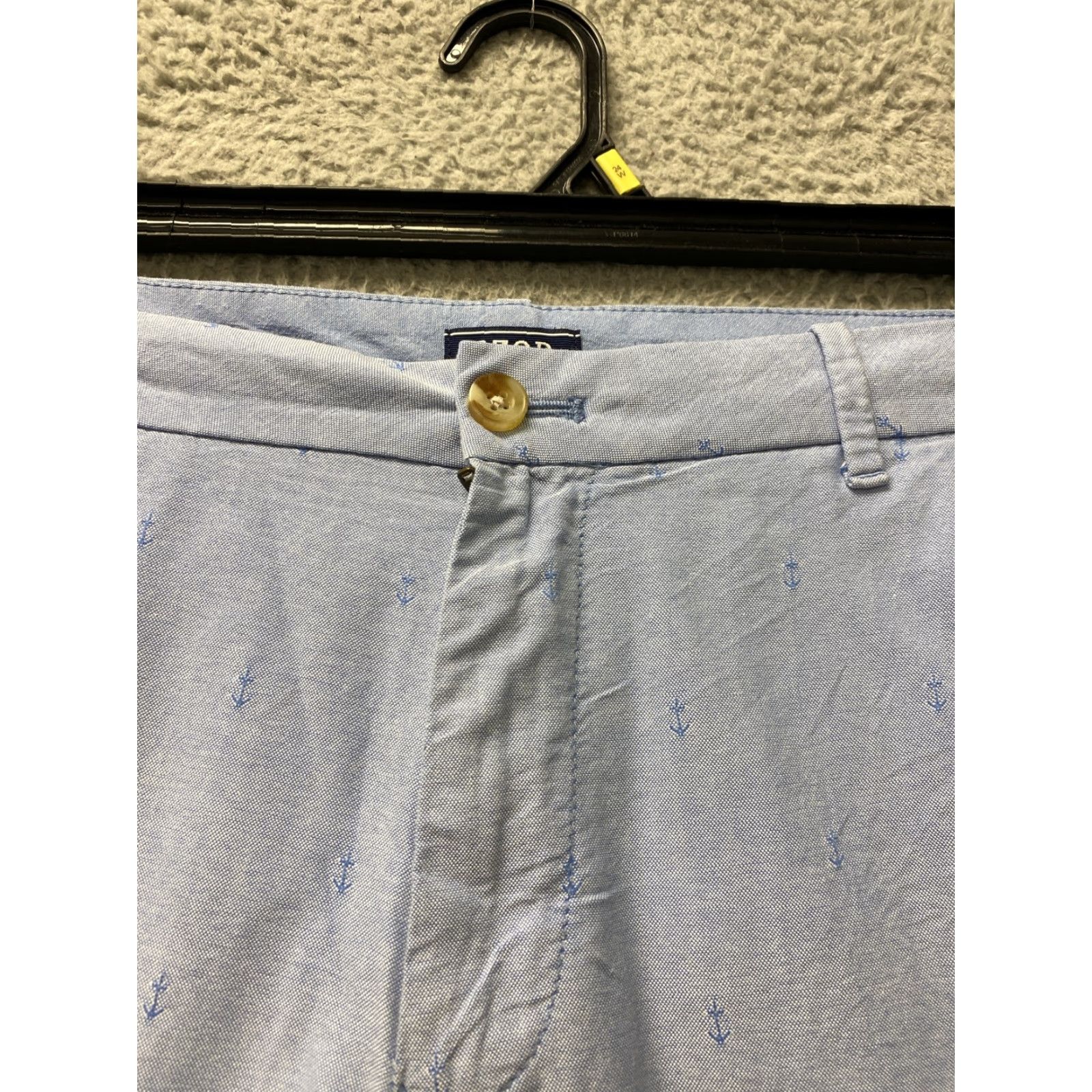Izod IZOD Shorts Men’s Performance Flat Front Casual Cotton Blend Blue 32 Adult Regular Inseam 9.5" Logo Hula Print Men’s Size US 32 / EU 48 - 2 Thumbnail