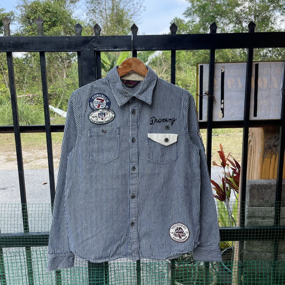 Japanese Brand 🔥🇯🇵K Mayer Striped Hickory Styles Buttons Works Shirts Size US M / EU 48-50 / 2 - 1 Thumbnail