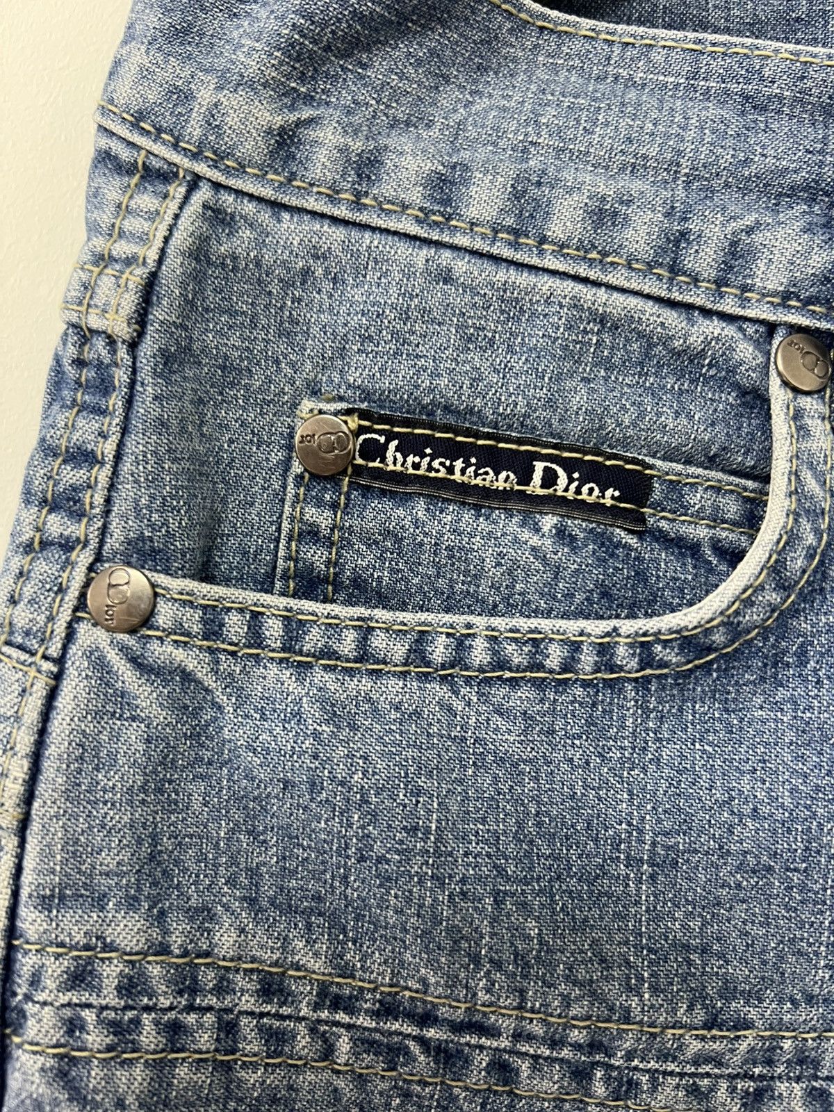 Dior × Vintage Vintage 90’s Christian Dior Paris Blue Washed Jeans Shorts S Size US 28 / EU 44 - 17 Thumbnail