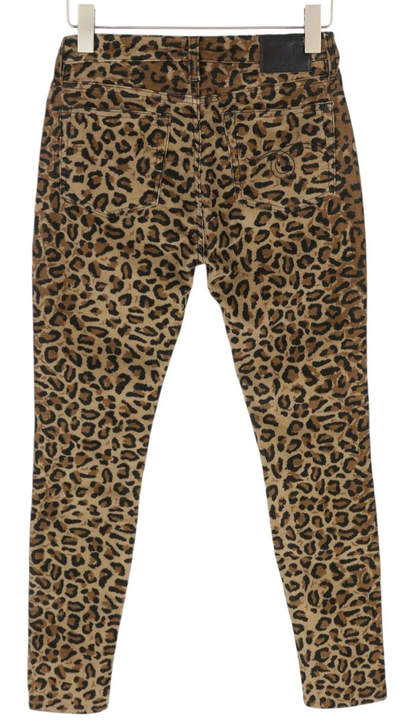 ALISON SKINNY 27 Tan Leopard Ankle Corduroy Brown 85777