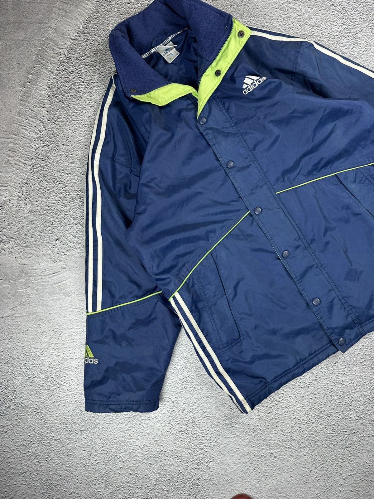Adidas Vintage Adidas Down Puffer Jacket Striped Nylon Y2K Style Size US S / EU 44-46 / 1 - 4 Thumbnail