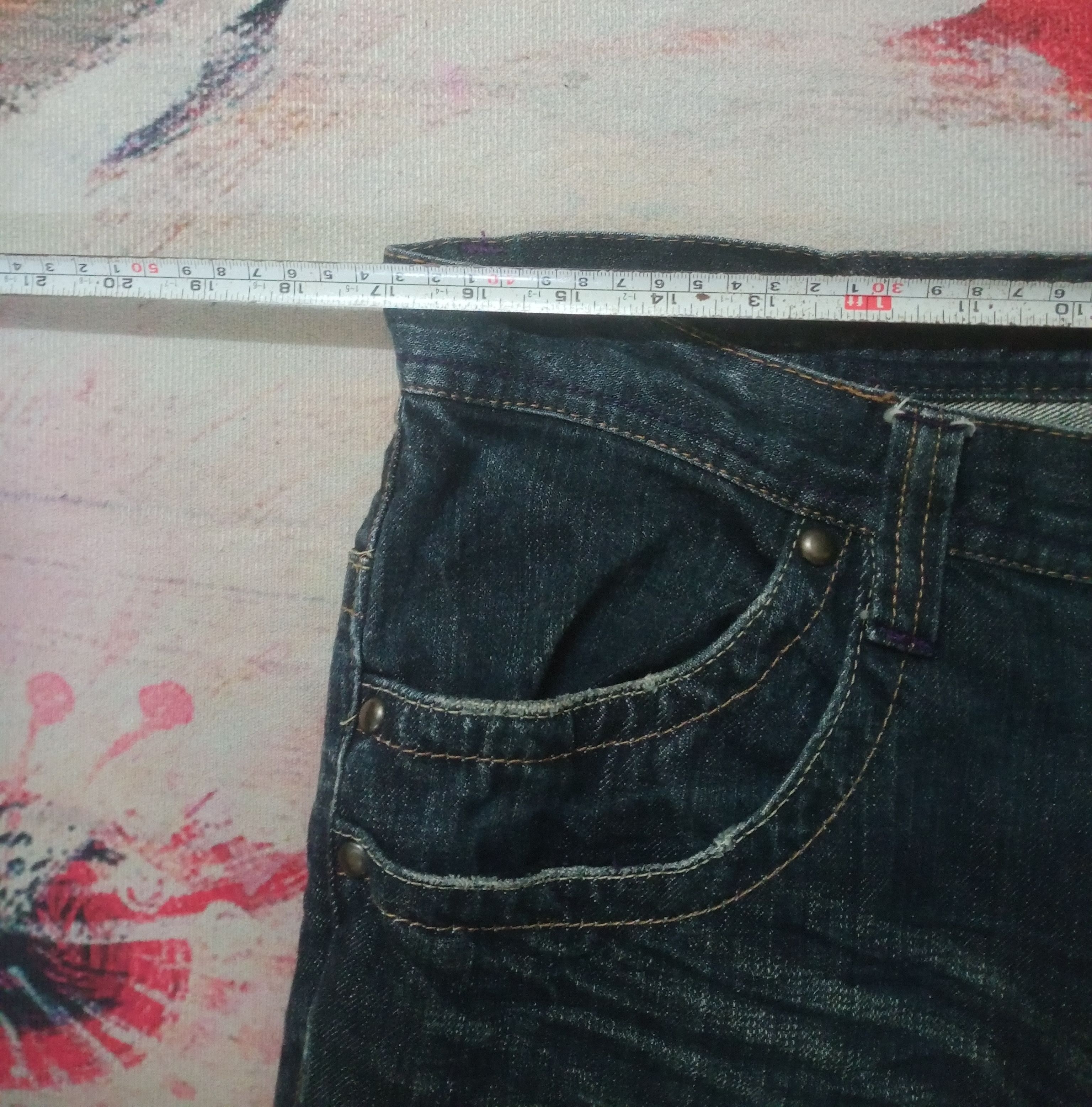 Le Grande Bleu (L.G.B.) Rare Root Three Style Flare Distressed Denim Size 34" / US 12 / IT 48 - 14 Thumbnail