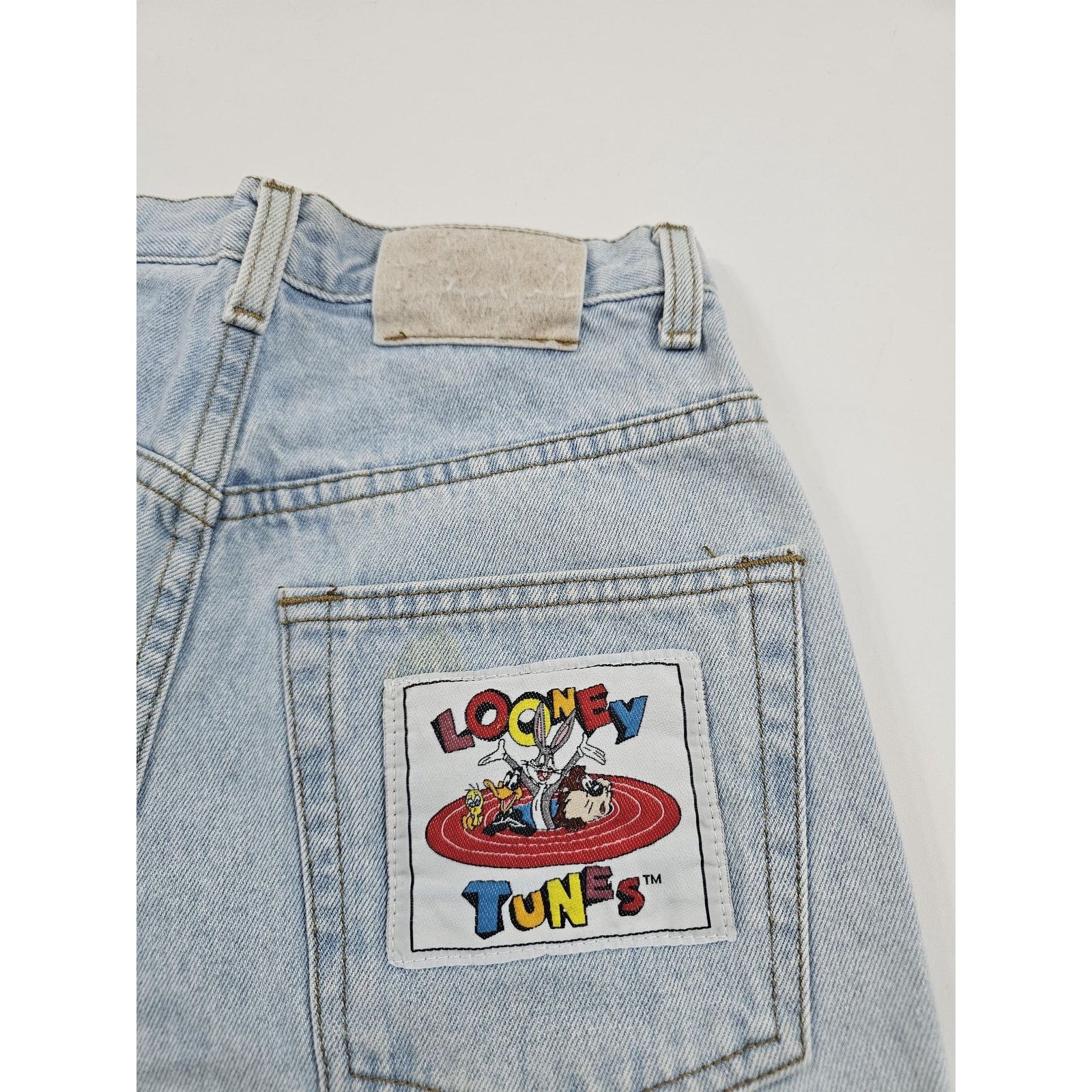 Other Looney Tunes Jean Shorts, Blue, Sz 26 Measured: 25x7 1990s Size 25" / US 0 / IT 36 - 6 Thumbnail