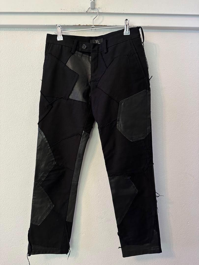 Yohji Yamamoto Yohji Yamamoto Leather Patch Work Pant Size US 29 - 2 Thumbnail