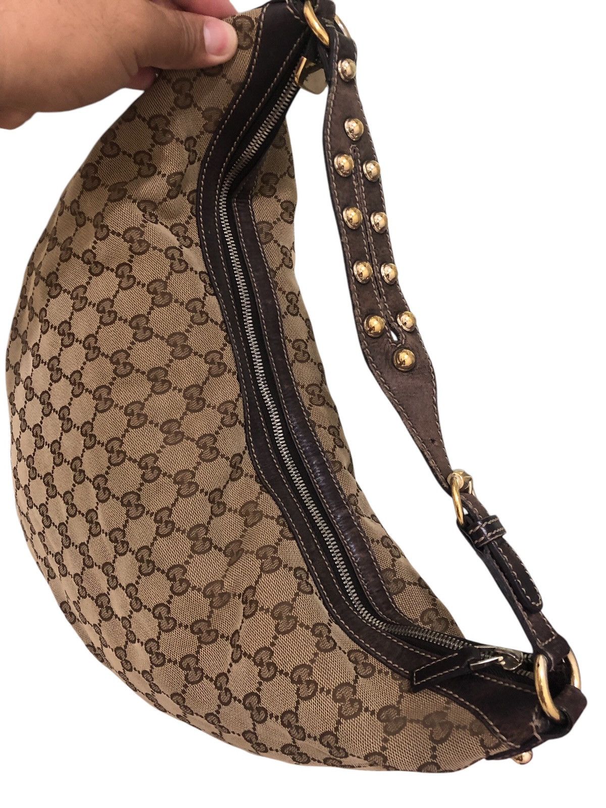 Gucci Gucci Monogram Biba Hobo Dark Brown Shoulder Bag Size ONE SIZE - 10 Thumbnail