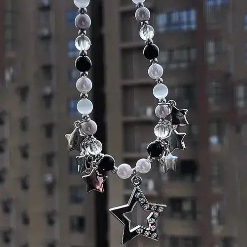Other Elegant Star Zircon Beaded Pendant Necklace Size ONE SIZE - 1 Thumbnail