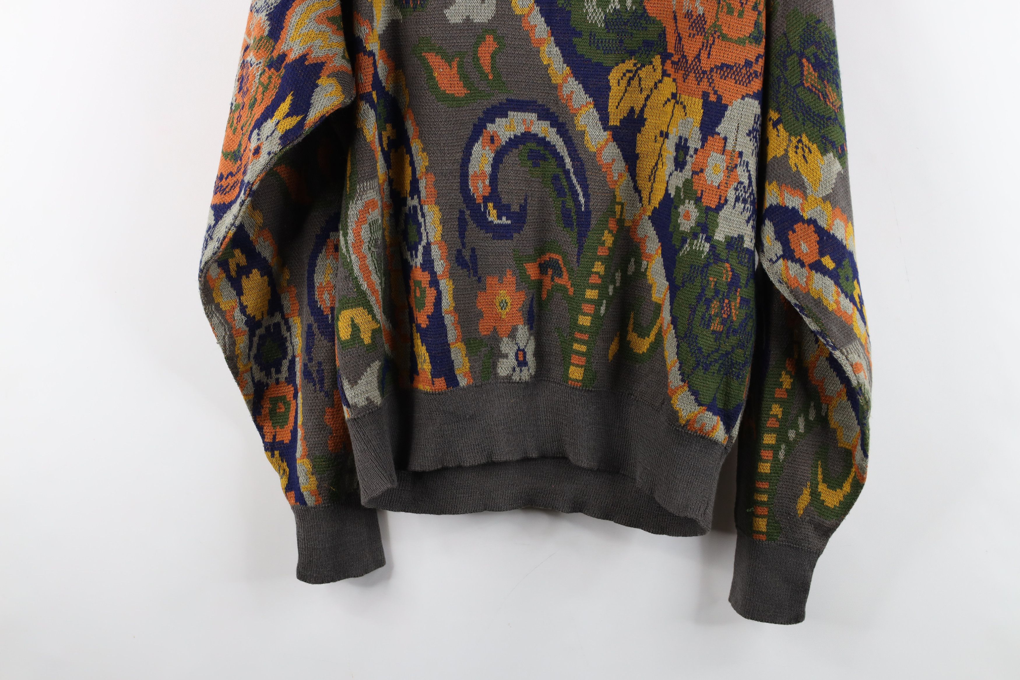 Vintage Vintage 90s Streetwear Paisley Flower Floral Knit Sweater Size M / US 6-8 / IT 42-44 - 11 Thumbnail