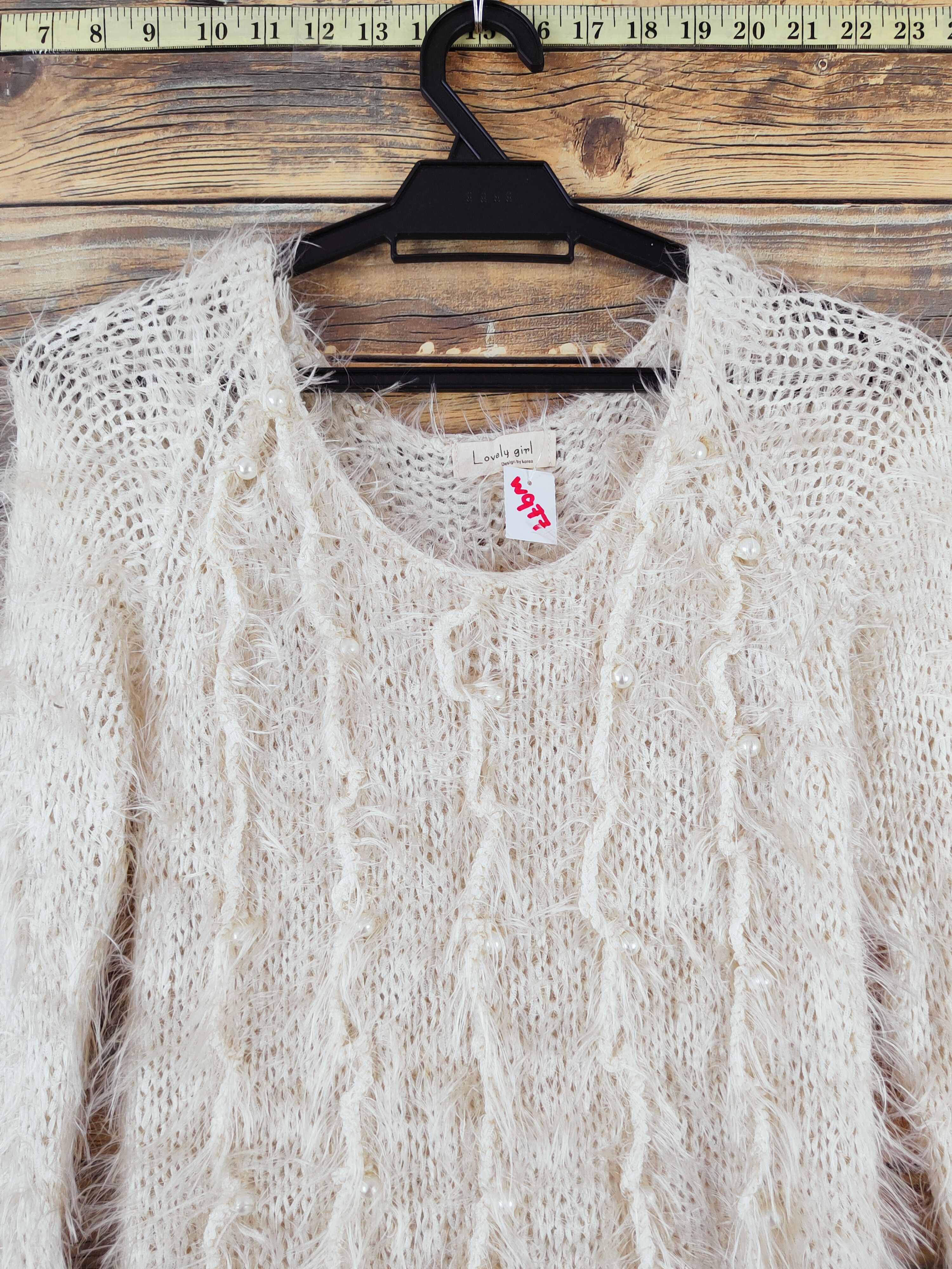 Japanese Brand × Vintage Lovely Girl Beige Shang Shaggy Fur Mohair Knitwear #W977 Size S / US 4 / IT 40 - 2 Thumbnail