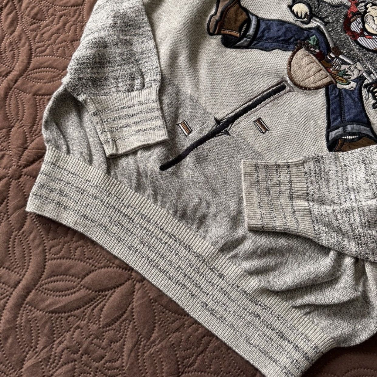 Japanese Brand VTG90s Jean Louis Fradet Albert Einstein Biking Knit Sweater Size US S / EU 44-46 / 1 - 7 Thumbnail