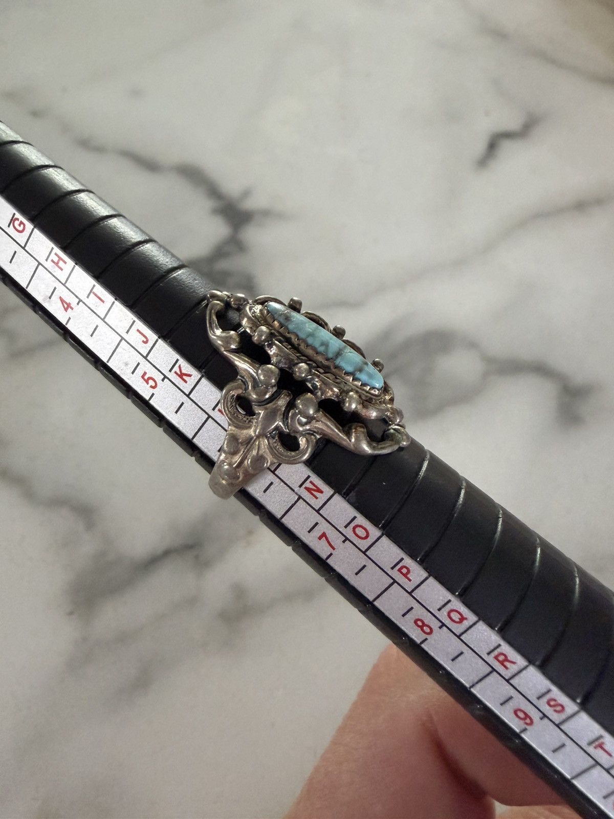 Other Vintage victorian style sterling silver and turquoise ring Size ONE SIZE - 3 Thumbnail