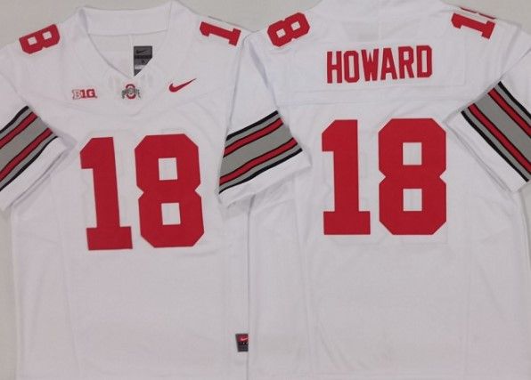 Other Men's Ohio State Buckeyes #18 Will Howard White 2025 Size US S / EU 44-46 / 1 - 1 Thumbnail