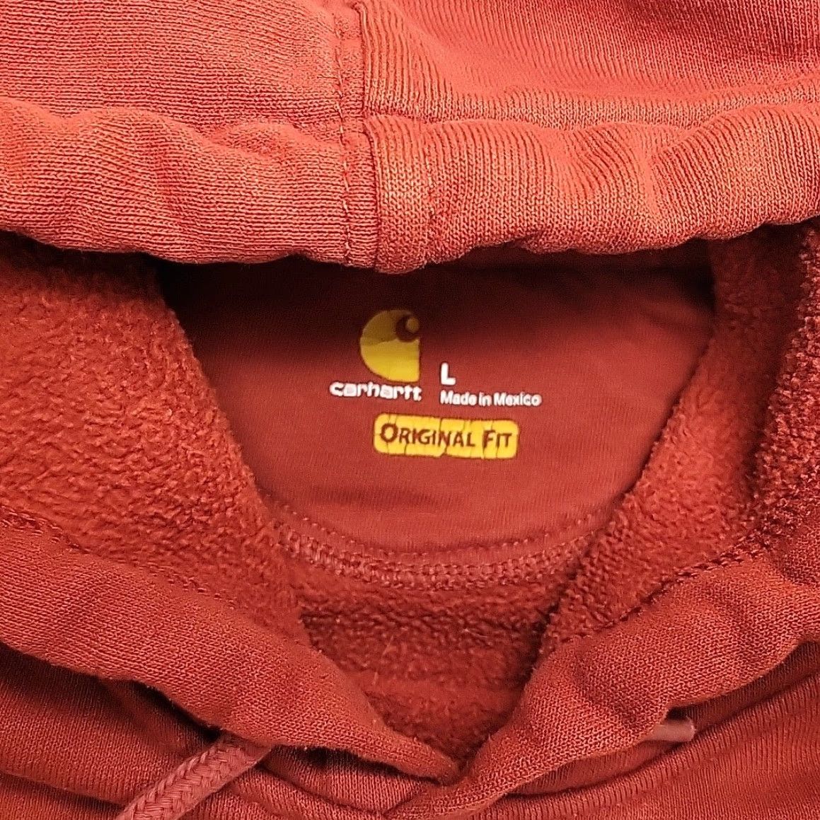 Carhartt Carhartt Hoodie Mens L Red Original Fit Hooded Sweatshirt Spellout Sleeve Work Size US L / EU 52-54 / 3 - 4 Thumbnail