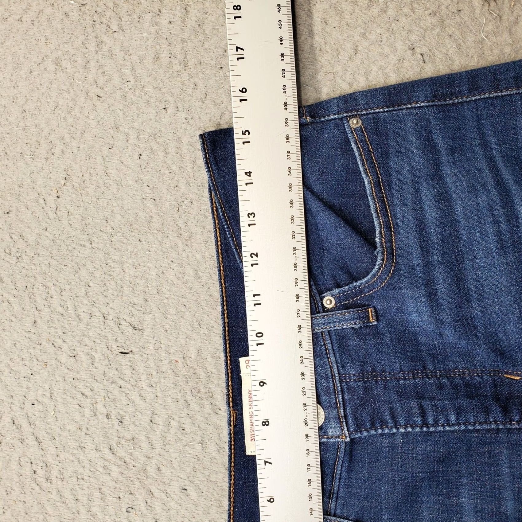 Levi's Levi's 311 Shaping Skinny Jeans Womens 29 Blue Denim Whiskered Distressed Medium 5-Pocket Inseam 28" Size: Womens 29 Size 29" - 6 Thumbnail