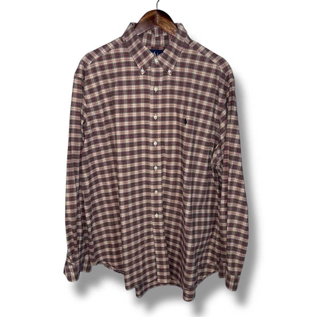 Polo Ralph Lauren Polo Jeans Co. Ralph Lauren Tan Plaid Oxford Button Up Shirt Size US XL / EU 56 / 4 - 1 Thumbnail