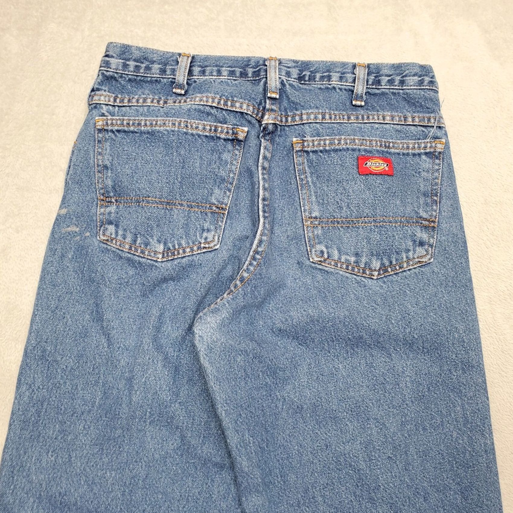Dickies Dickies Jeans Mens 32x35 Blue Denim Straight Leg Workwear Casual Comfort Pants Size US 32 / EU 48 - 6 Thumbnail