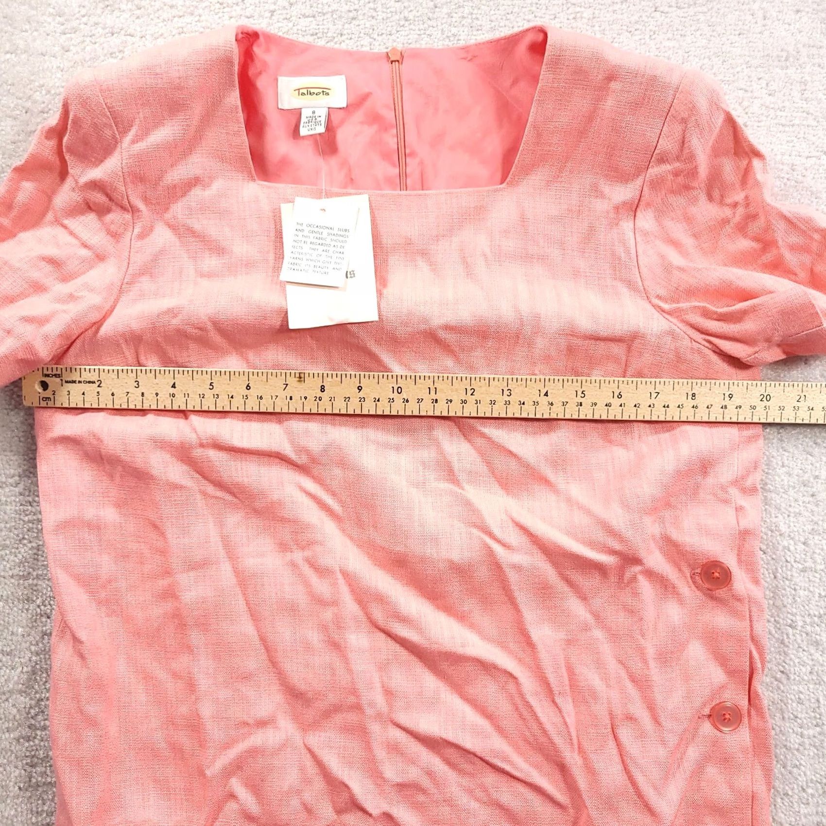 Talbots VINTAGE Talbots Dress Pink Short Sleeve A-line 8 Made In USA Womens Dress Size 30" / US 8 / IT 44 - 2 Thumbnail