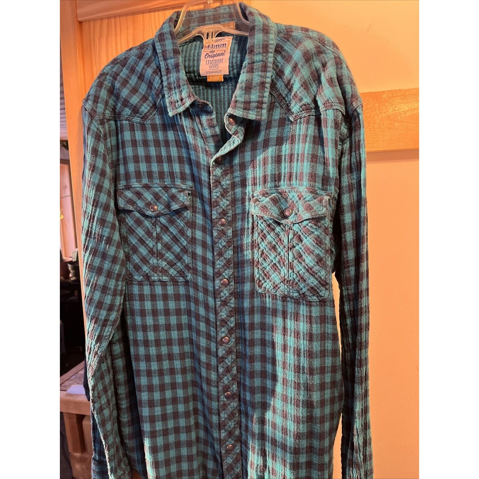 Other 44mm Legendary Work Wear Mens XL Blue Plaid Pearl Snap Shirt Size US XL / EU 56 / 4 - 17 Thumbnail