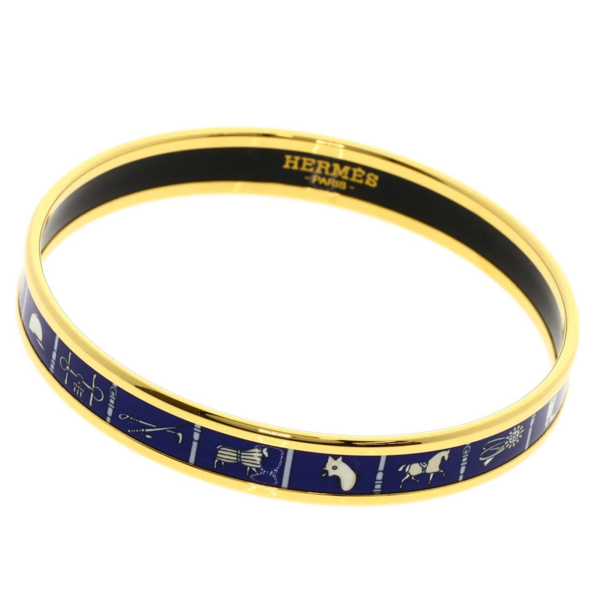 image of Hermes Enamel Bracelet For Women Hermes in Gold