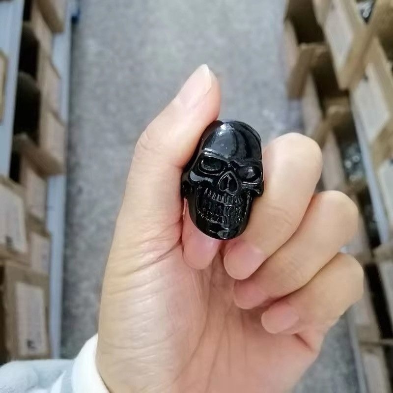 Jewelry × Vintage Black Retro Personality Skull Ring Size ONE SIZE - 4 Thumbnail
