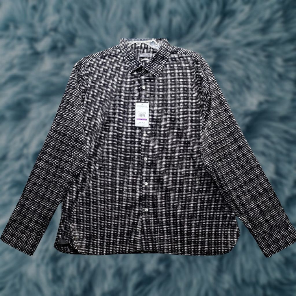 Van Heusen Van Heusen Mens XXL Multi Check Print Golf Shirt Slim Fit Button-Up Casual Size US XXL / EU 58 / 5 - 1 Thumbnail