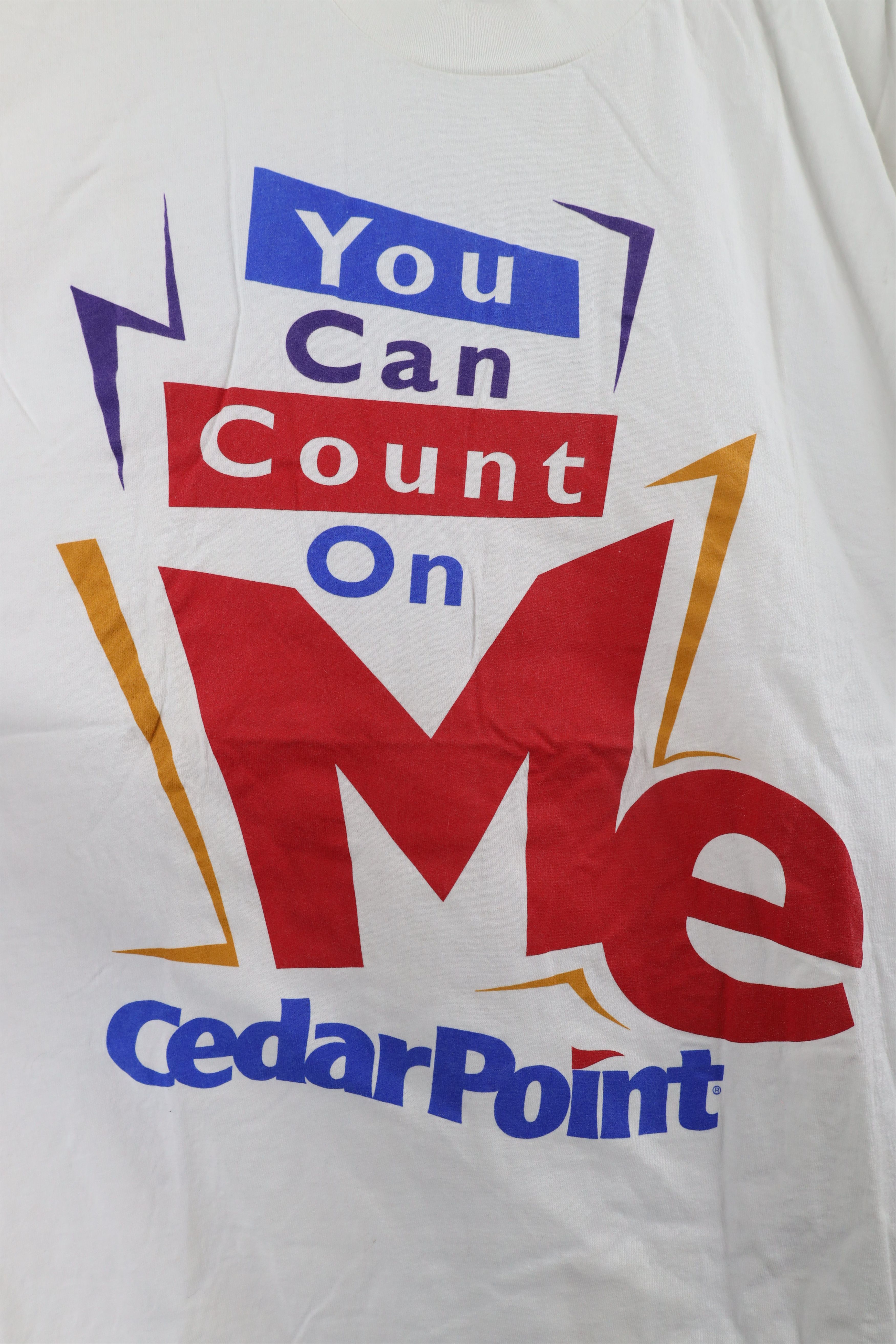 Vintage Vintage 90s Count On Me Cedar Point Amusement Park T-Shirt Size US XL / EU 56 / 4 - 4 Thumbnail