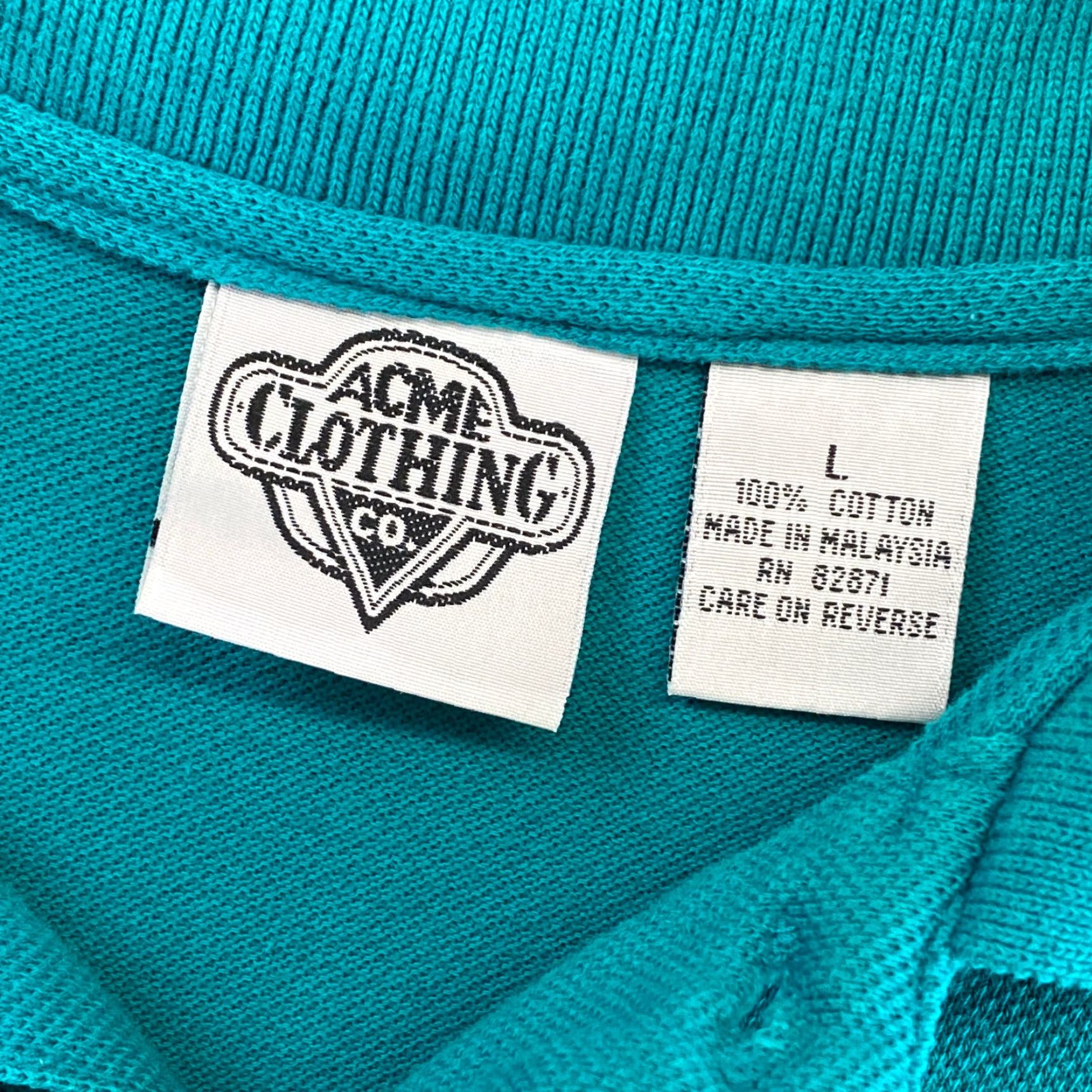 Vintage VINTAGE Looney Tunes Polo Shirt Golfing 2XL Teal Blue Green Acme Clothing Co Taz Green Polo Shirt Men 90s Cartoon Golf Size US L / EU 52-54 / 3 - 4 Thumbnail