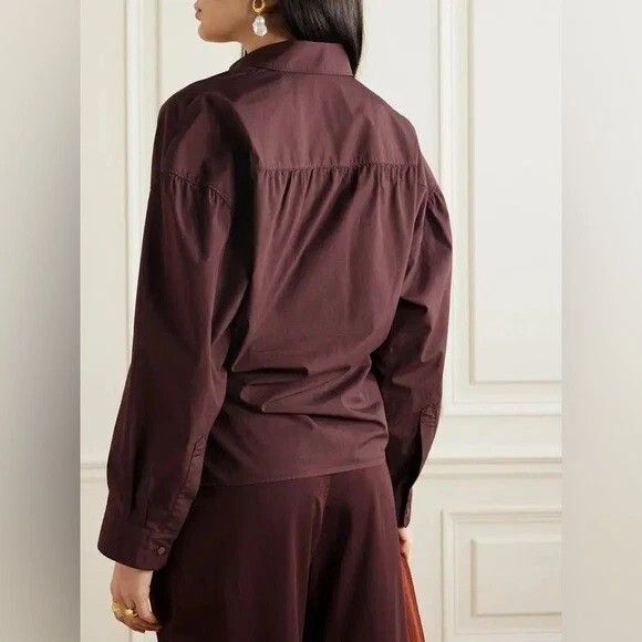 Lemaire LEMAIRE Twisted Wrap Shirt Burgundy Blouse 100% Cotten Size M / US 6-8 / IT 42-44 - 2 Thumbnail
