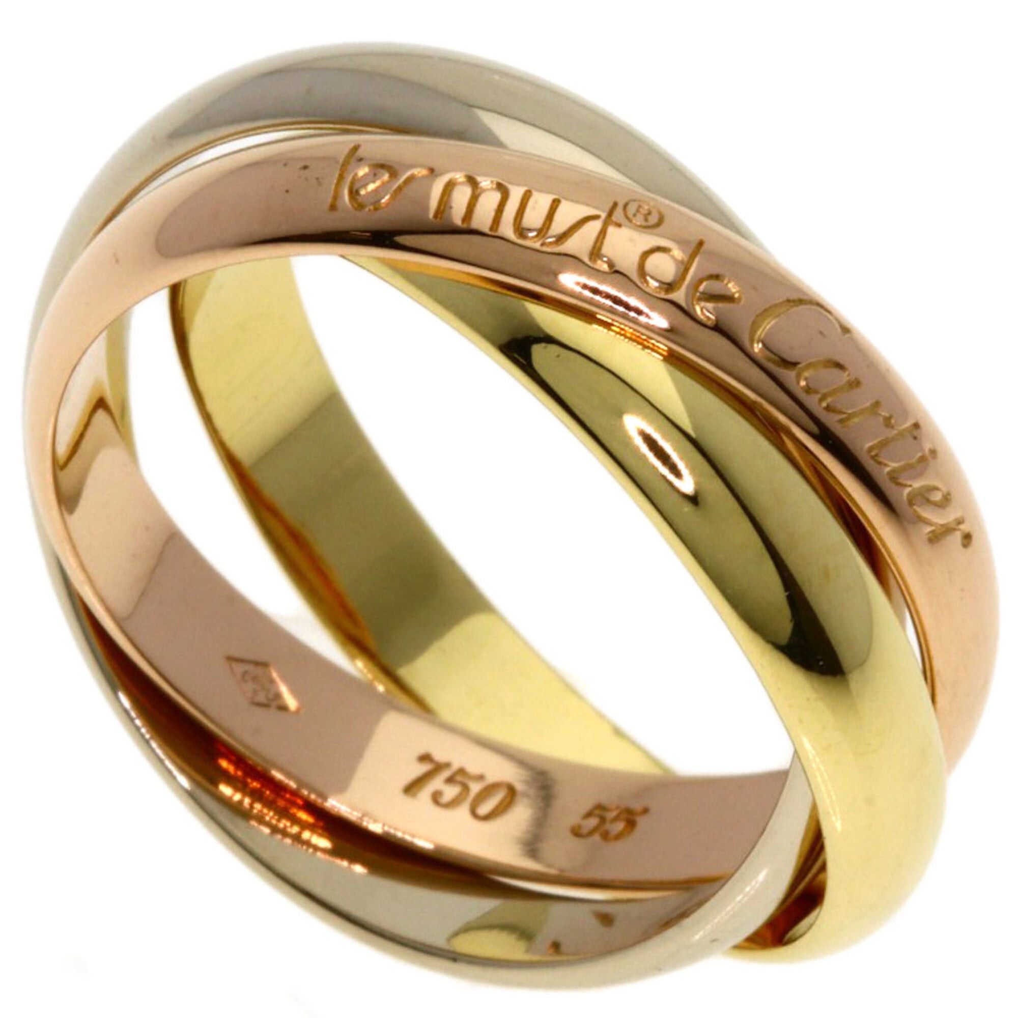 Cartier Cartier Trinity #55 Ring - 18K Yellow Gold/18K White Pink Gold Women's CARTIER Size ONE SIZE - 1 Thumbnail
