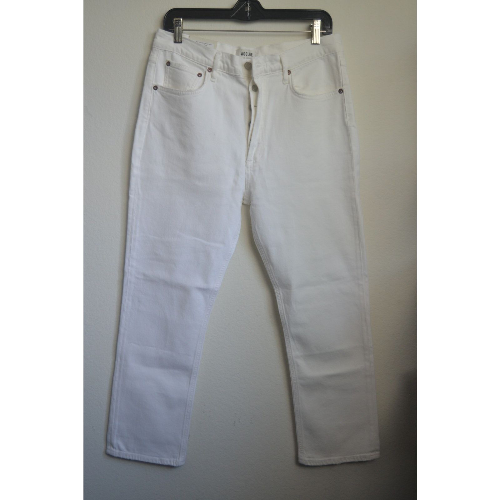 Agolde White AGOLDE Los Angeles Riley High Rise Straight Crop Jeans Size 30" / US 8 / IT 44 - 1 Thumbnail