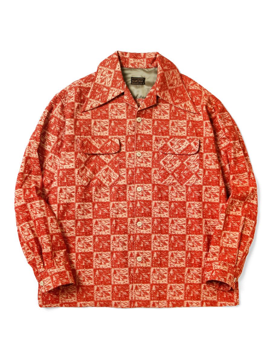 Kapital Kapital CAMP Jacquard Nel Wrinkle Collar Board Shirt Size US L / EU 52-54 / 3 - 1 Preview
