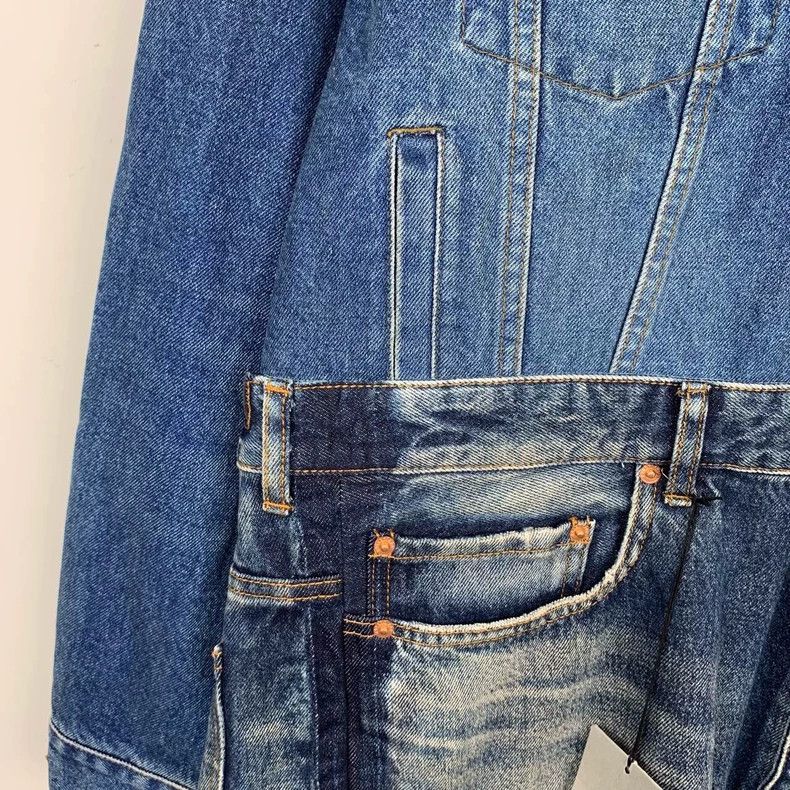 Balenciaga Balenciaga size 34 Denim paneled blue silhouette long-slee Size XXS / US 00 / IT 34 - 4 Thumbnail