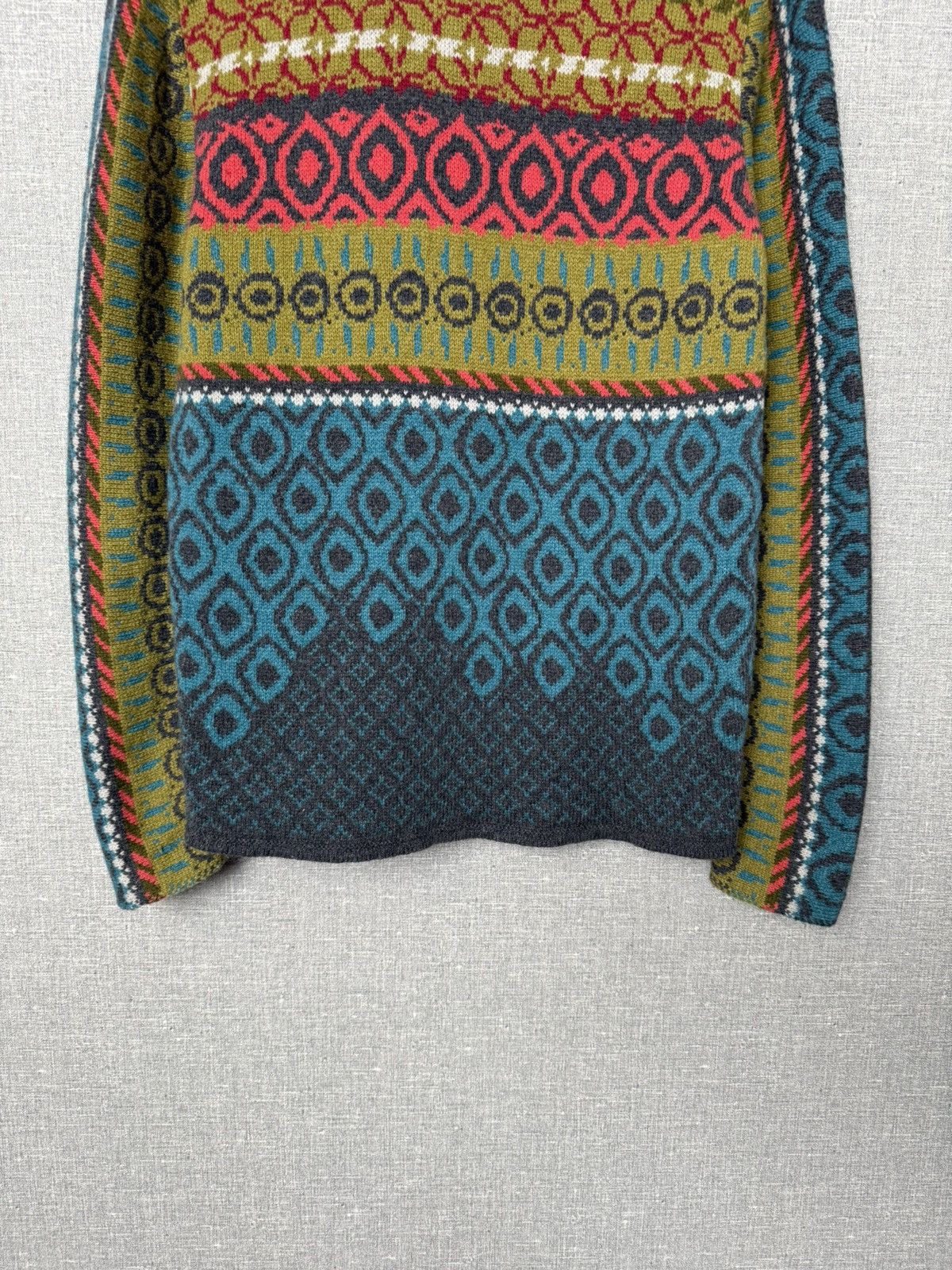 Desigual Ivko Wool Cardigan Geometric Pattern Shawl Collar Sweater Size M / US 6-8 / IT 42-44 - 14 Thumbnail