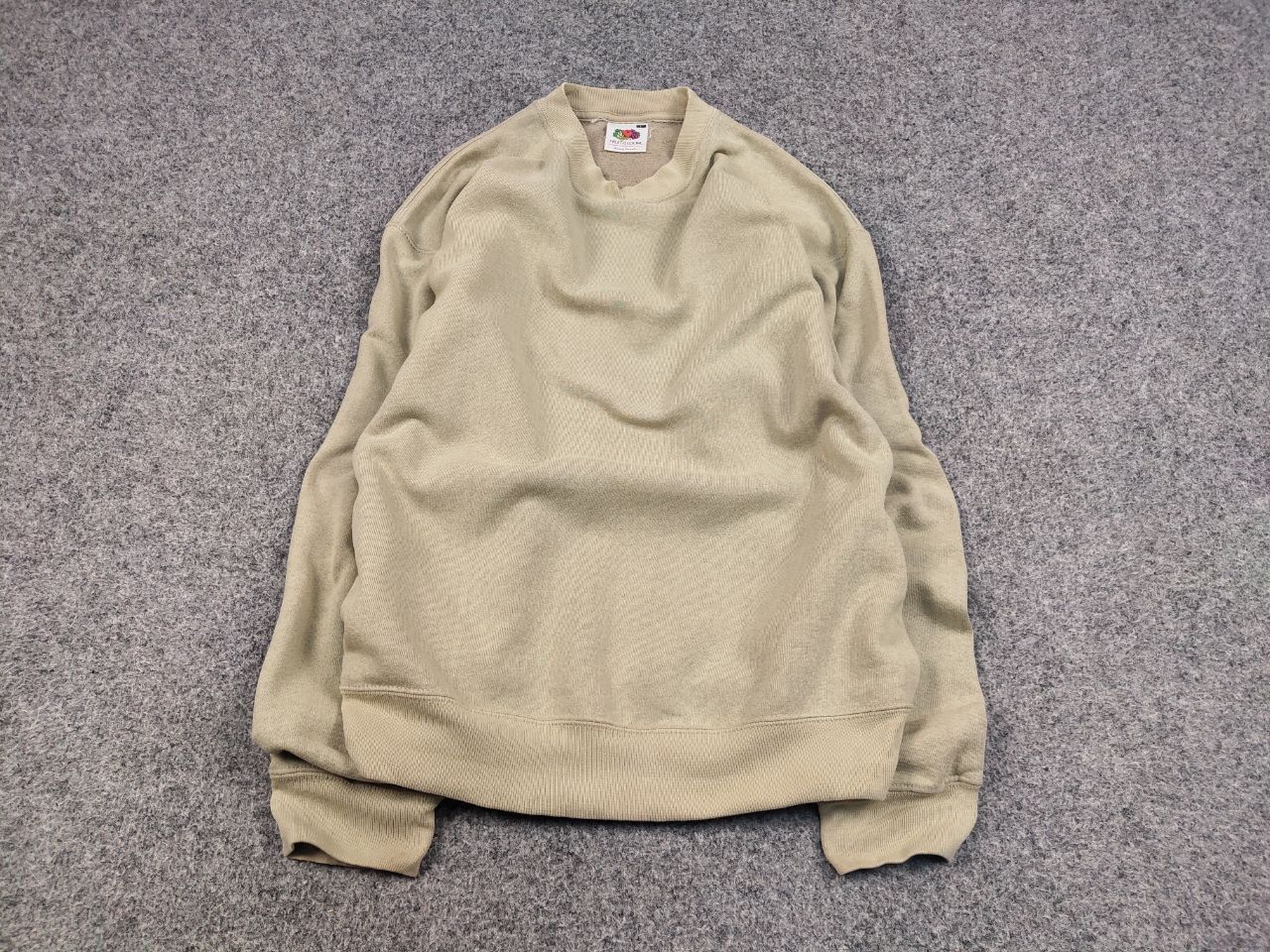 Fruit Of The Loom Vintage 90's Fruit Of The Loom Blank Crew Chek Sweatshirt Size US L / EU 52-54 / 3 - 2 Thumbnail