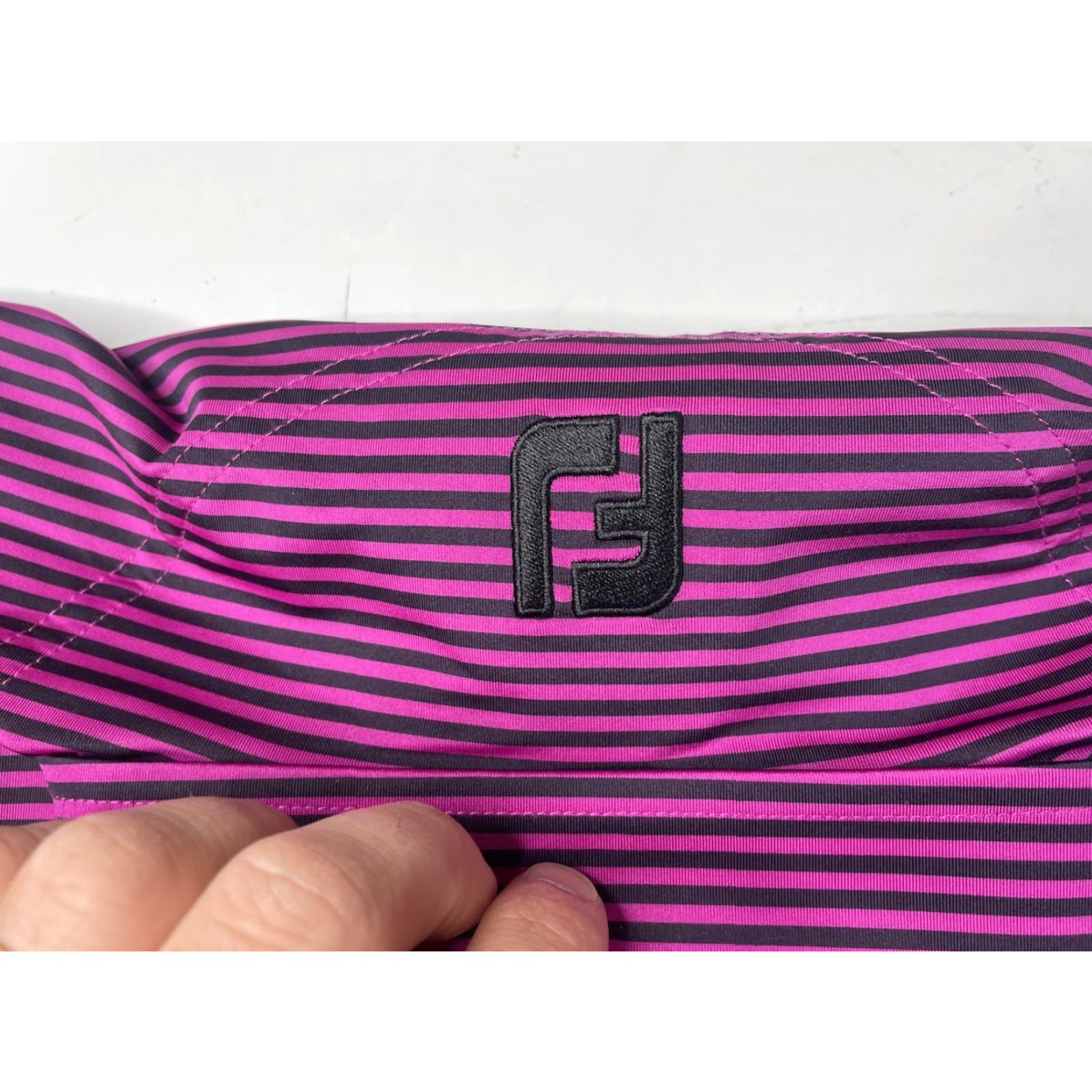 Footjoy FootJoy Polo Shirt Mens Small Golf Short Sleeve Striped Purple Black Performance Size US S / EU 44-46 / 1 - 4 Thumbnail