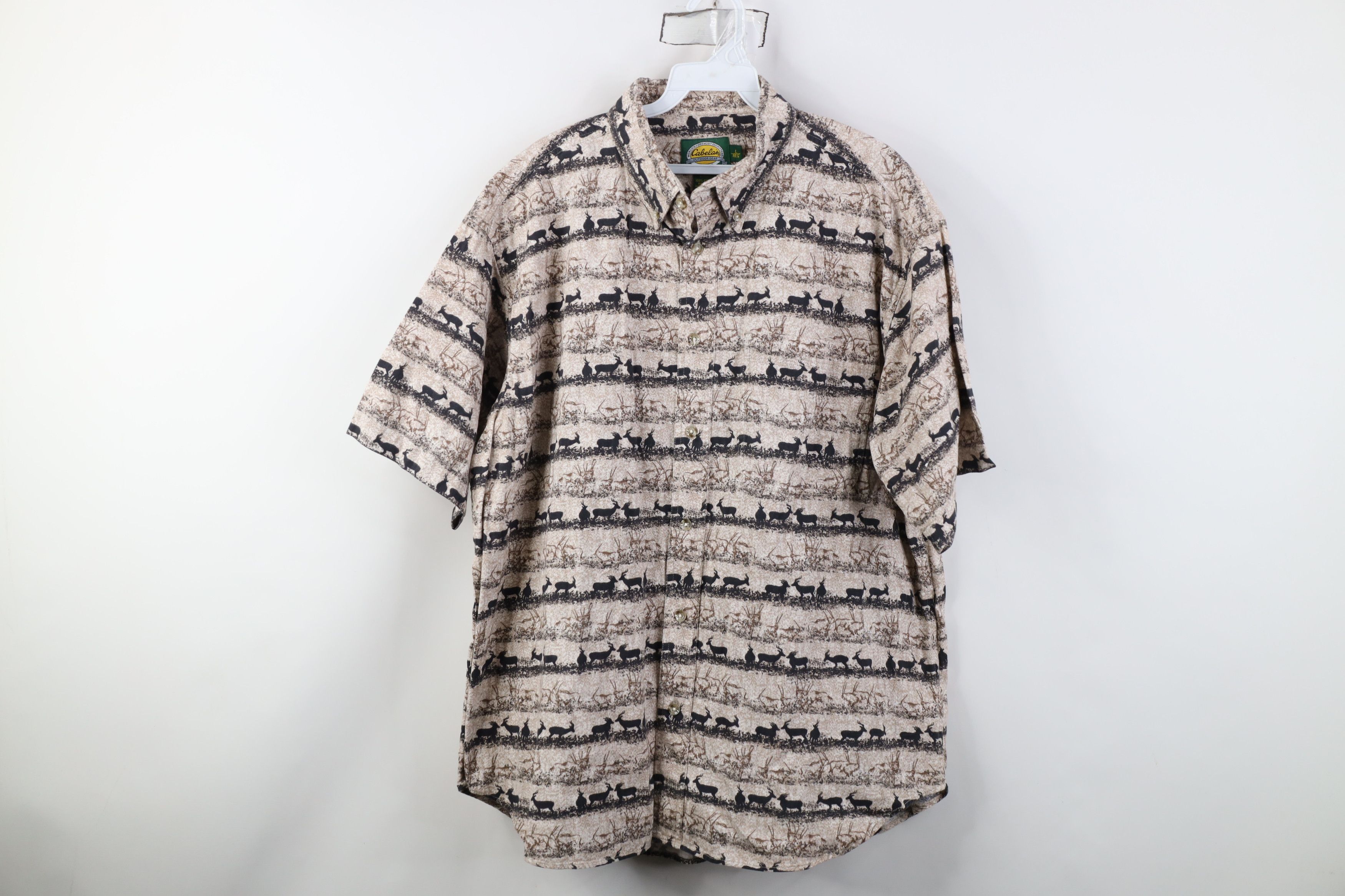 Cabelas Vintage Cabelas Antelope Print Short Sleeve Button Shirt Size US L / EU 52-54 / 3 - 1 Thumbnail