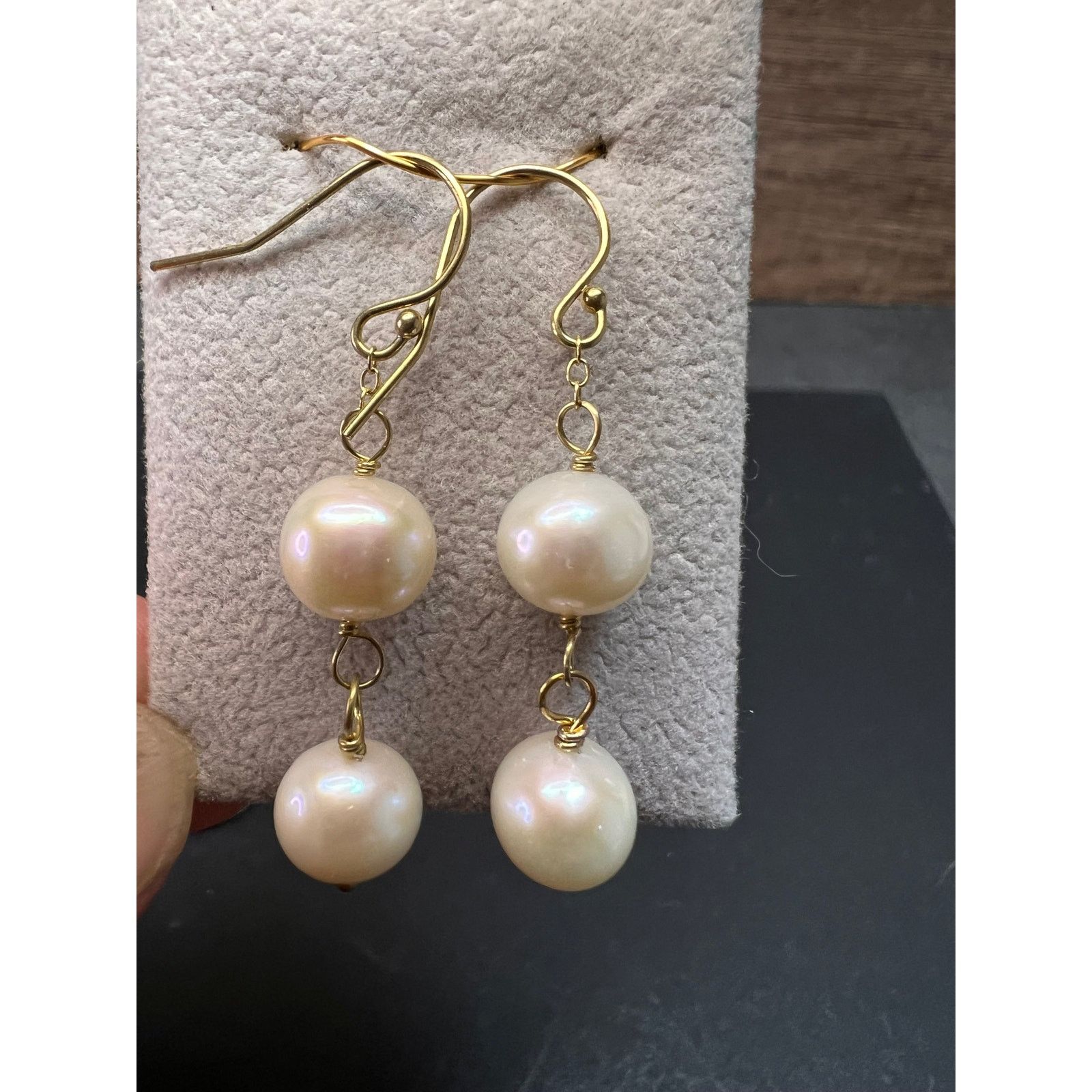Other Cultured pearl dangle earrings in YG over sterling silver Size ONE SIZE - 6 Thumbnail