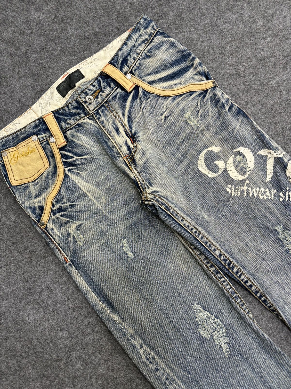 Gotcha 💥Twisted Leg💥Rare Gotcha Distressed Twist Leg Denim F537 Size US 30 / EU 46 - 10 Thumbnail