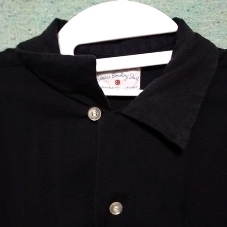 Vintage VINTAGE 60s Bowling Shirt Black Chain Stitch Open Collar Mens M Used Size US M / EU 48-50 / 2 - 5 Thumbnail