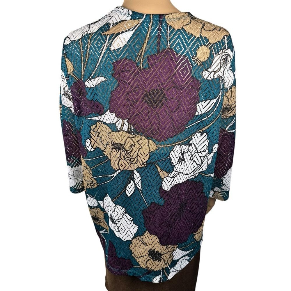 Other Alfred Dunner Floral Open Front Cardigan Size M Size M / US 6-8 / IT 42-44 - 4 Thumbnail