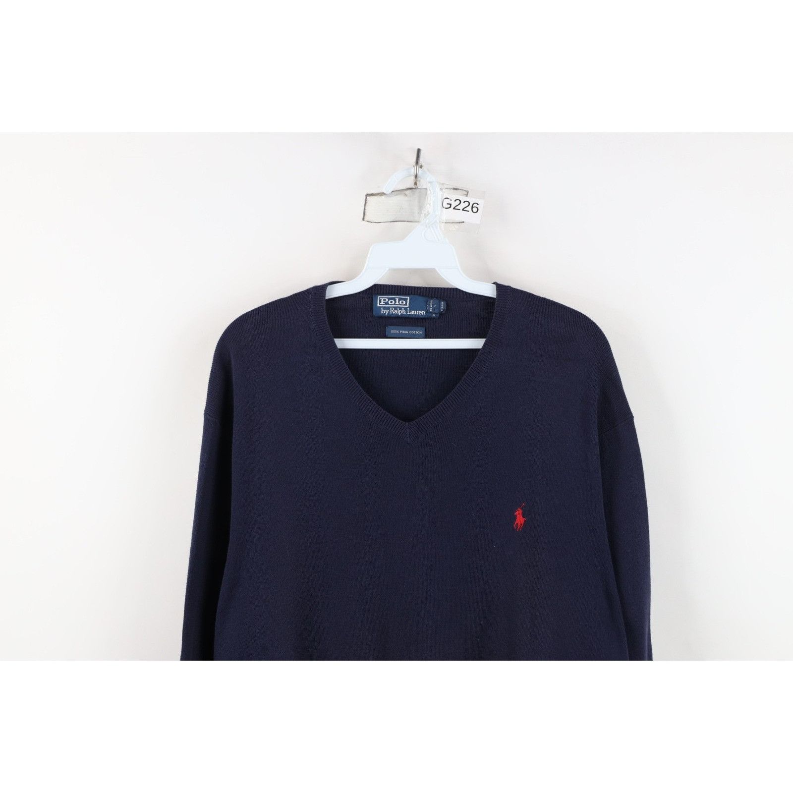 Polo Ralph Lauren Vintage 90s Ralph Lauren Faded Pima Cotton Knit Sweater Size US L / EU 52-54 / 3 - 2 Thumbnail