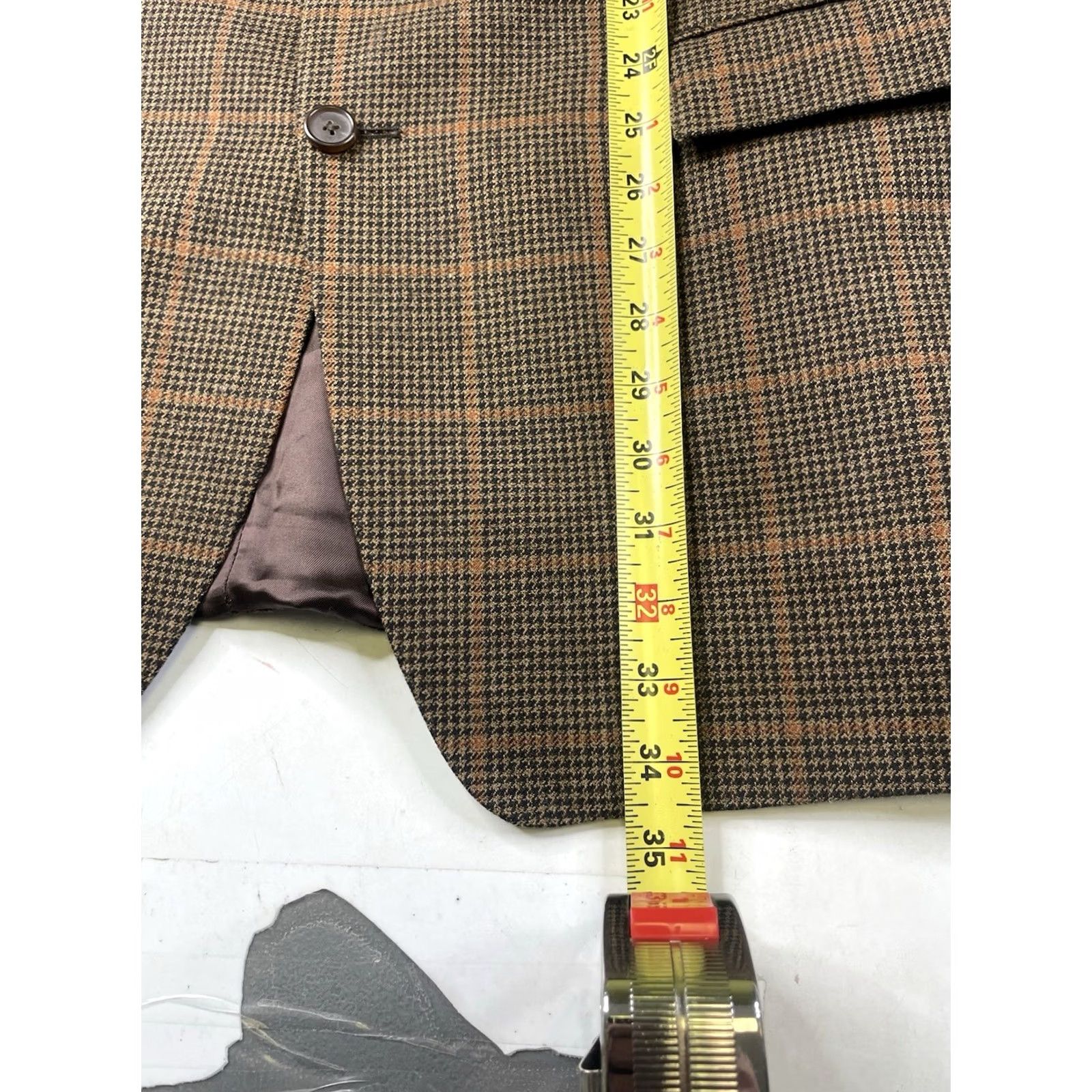 Ralph Lauren Ralph Lauren Men’s Blazer Brown Plaid Check 44L Alpaca Wool Silk Linen Blazer Jacket Regular Notch Lapel Double-Vented Two-Button Front Vintage? Size 44R - 6 Thumbnail