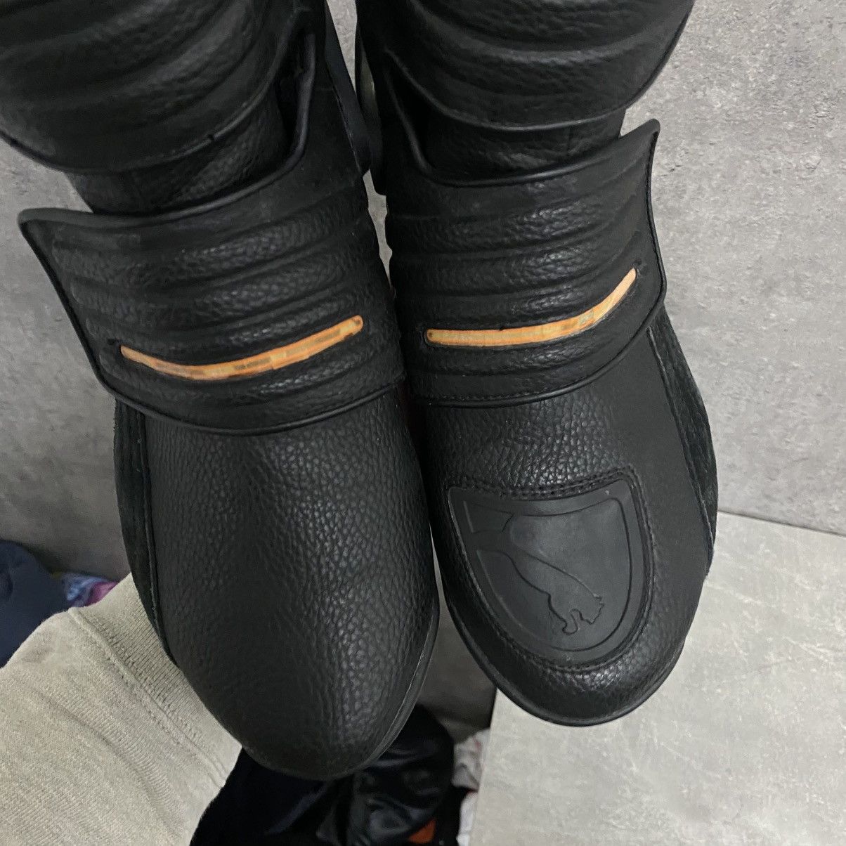 Puma Vintage Puma Leather Motorcycle Bike Boots Black Shoes High Size US 11.5 / EU 44-45 - 7 Thumbnail