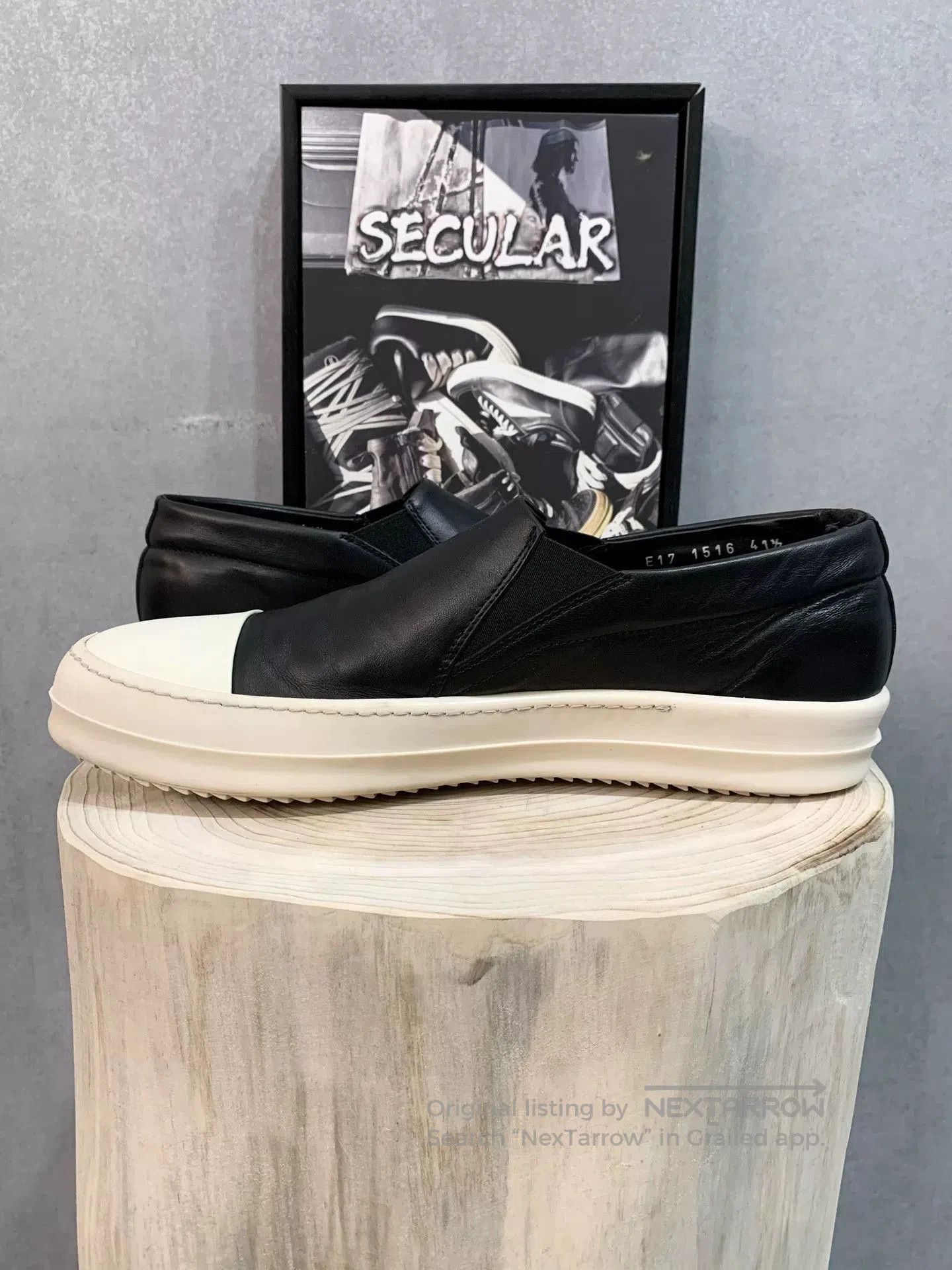 Rick Owens rick owens black leather slip. Size US 10.5 / EU 43-44 - 6 Thumbnail