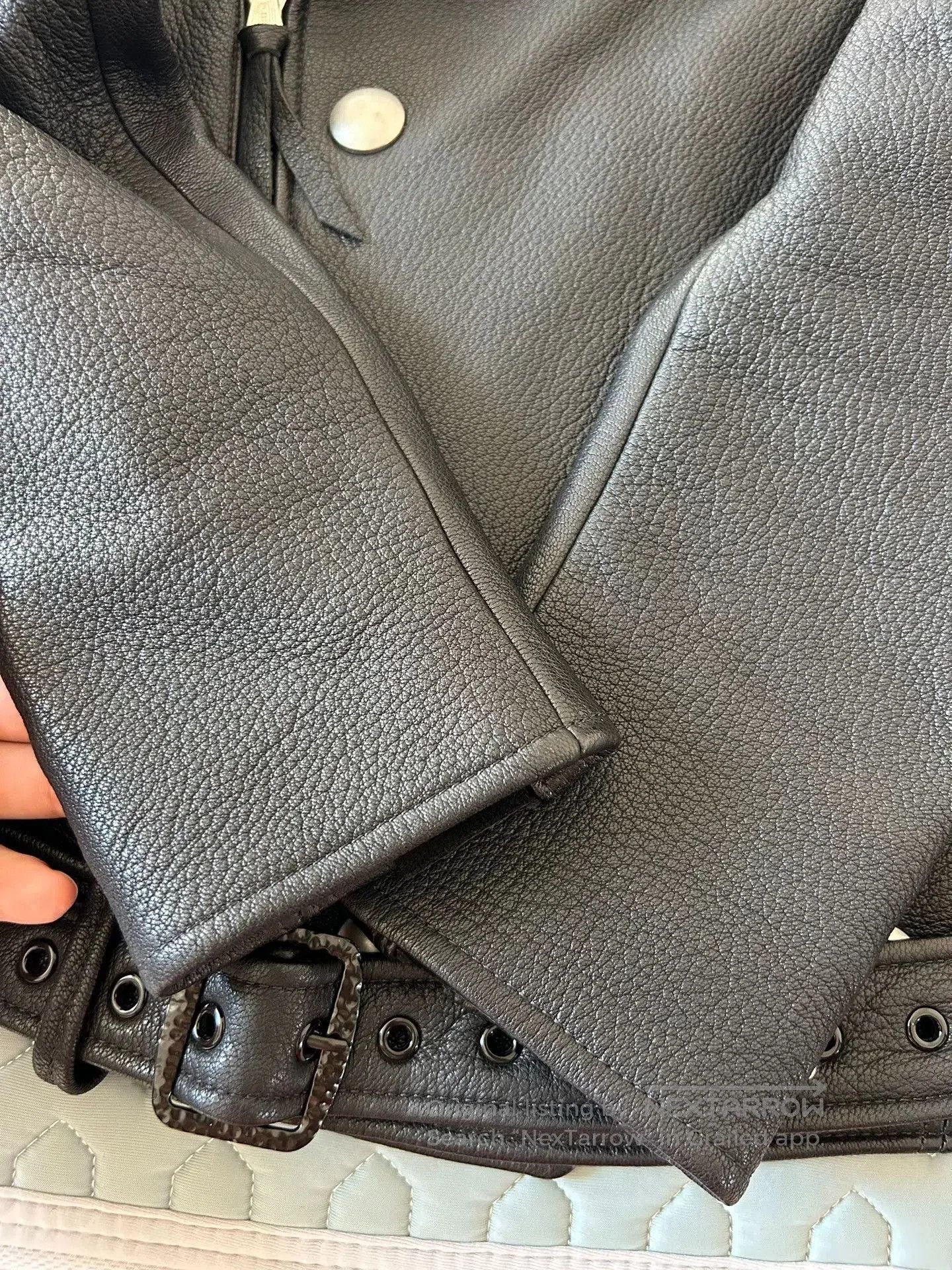 Japanese Brand Custom Black Leather Riding Jacket. Size US L / EU 52-54 / 3 - 6 Thumbnail