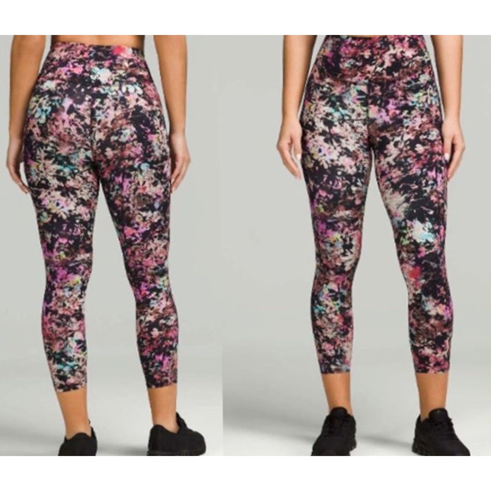 Lululemon Lululemon Women's Base Pace High Rise Crop 23" Stencil Blossom Red Multi Sz 8 Size ONE SIZE - 6 Thumbnail