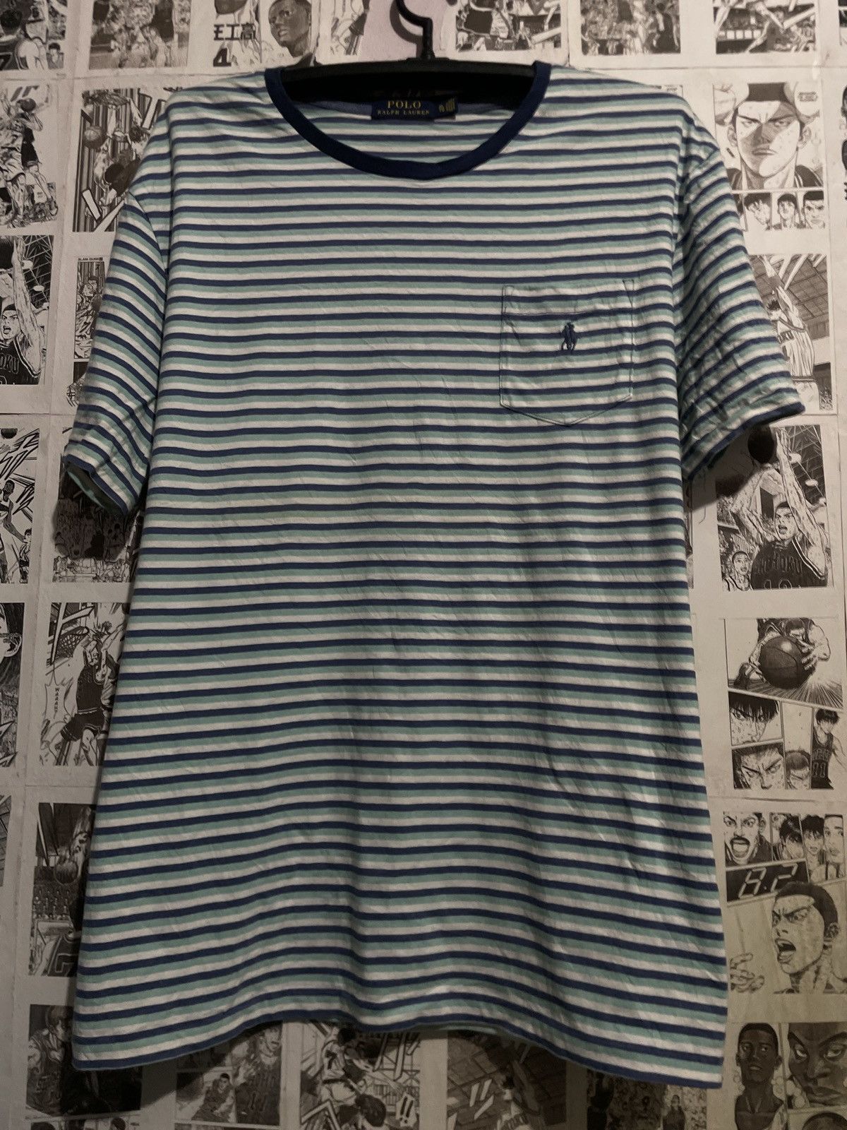 Japanese Brand × Polo Ralph Lauren × U.S. Polo Assn. Polo Ralph Lauren Blue Stripe Short Sleeve Tee - Size XL Size US XL / EU 56 / 4 - 1 Thumbnail