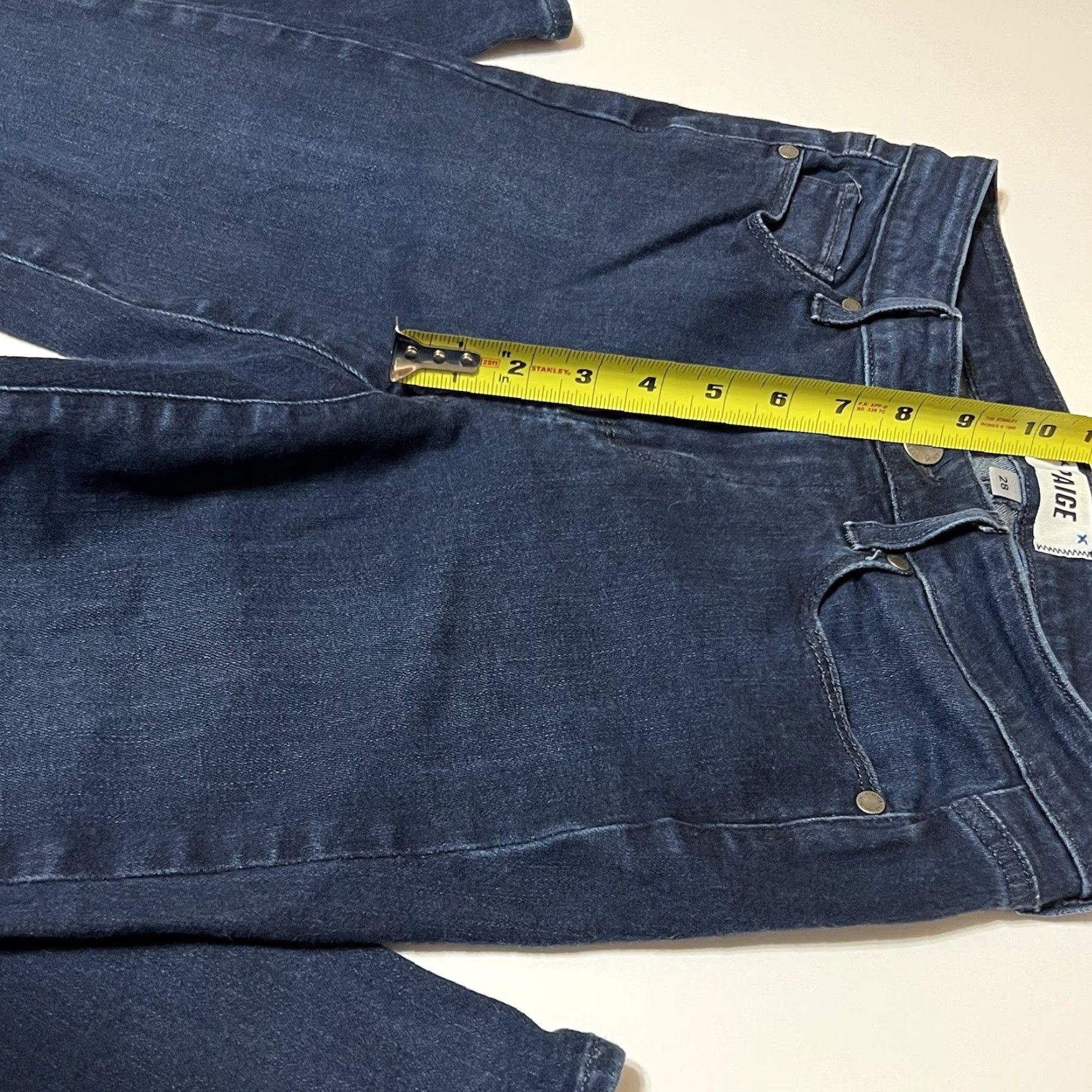 Paige PAIGE Jeans Womens 28x30 Blue Dark Wash Bootcut Stretch Denim Jeans Mujer Womens Mens? Size 28" / US 6 / IT 42 - 4 Thumbnail