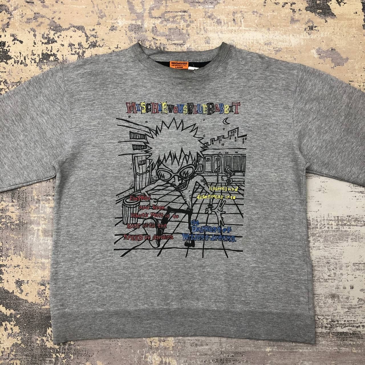 Japanese Brand Y324 JAPAN PUNK MISCHIEVOUS BLUE RABBIT SWEATSHIRT Size US L / EU 52-54 / 3 - 2 Thumbnail