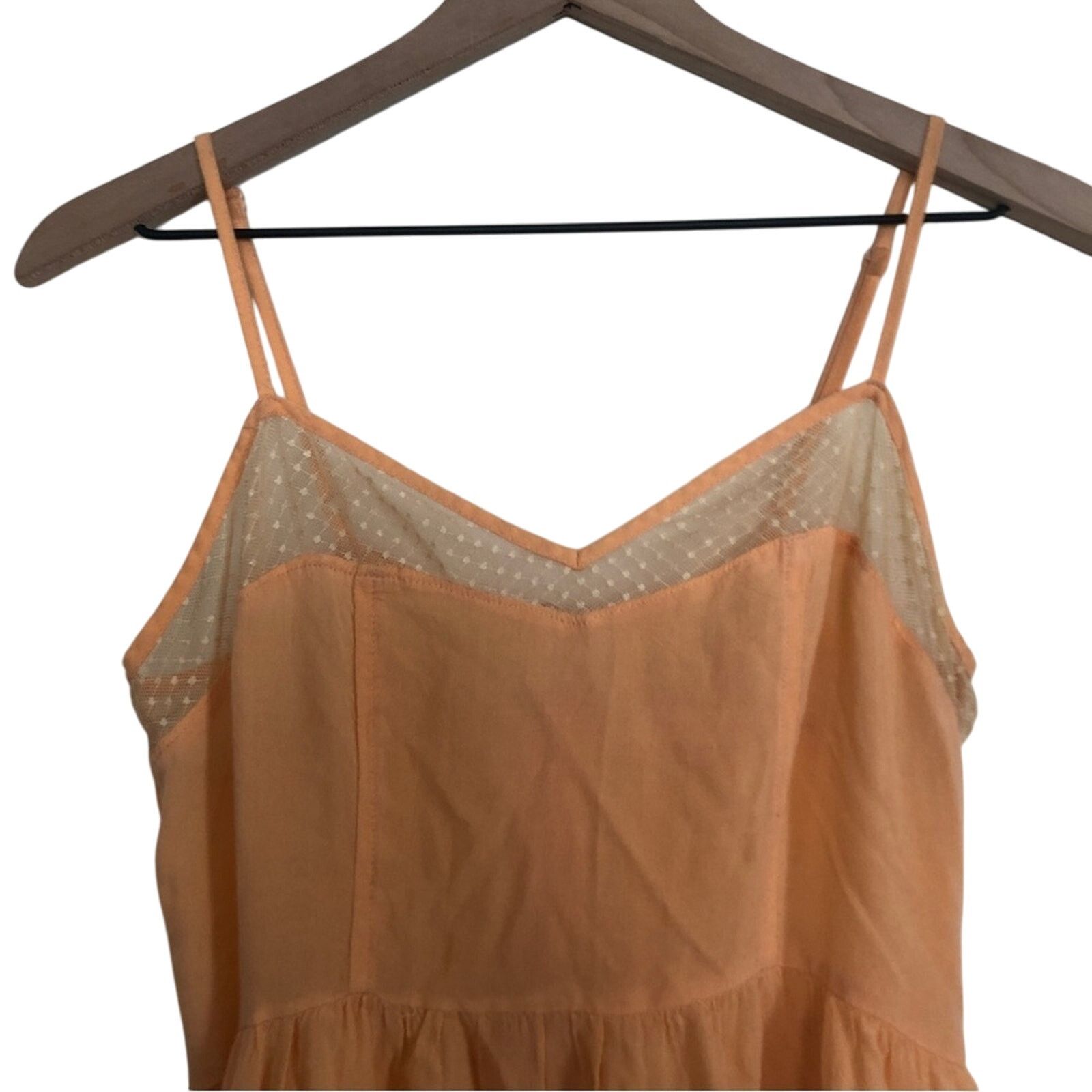 Other Vintage Nameless Peach Lightweight Delicate Lace Midi Dress Size S / US 4 / IT 40 - 5 Thumbnail