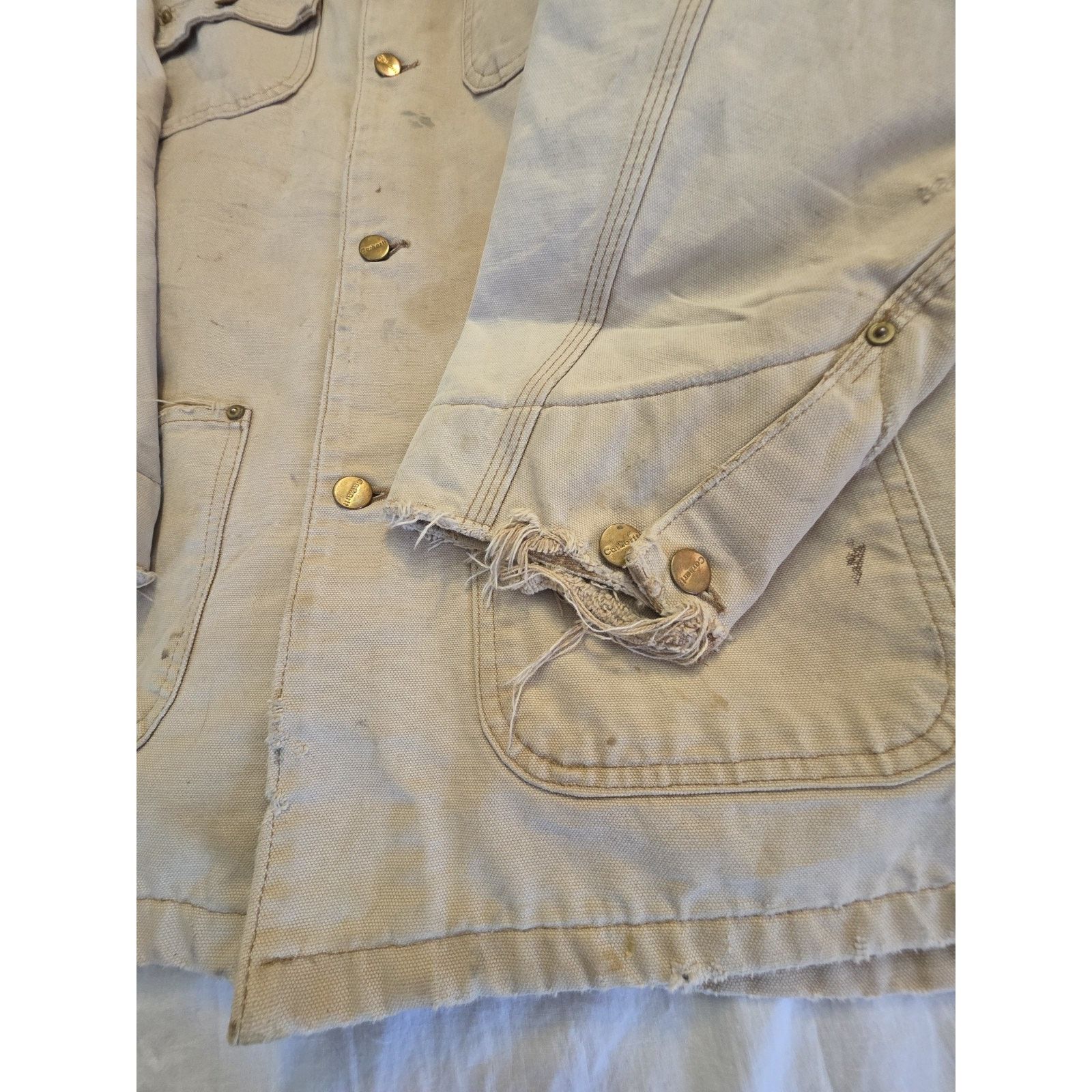 vintage Carhartt blanket-lined duck canvas chore coat
